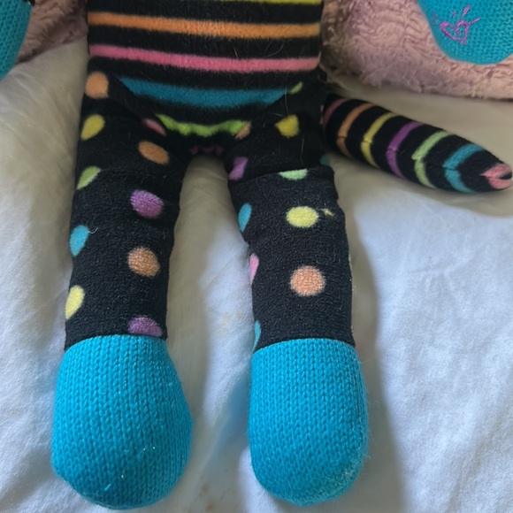 Sock monkey Justice Just for Girls early yo mid 2000’s black purple blue fleece - Picture 4 of 13